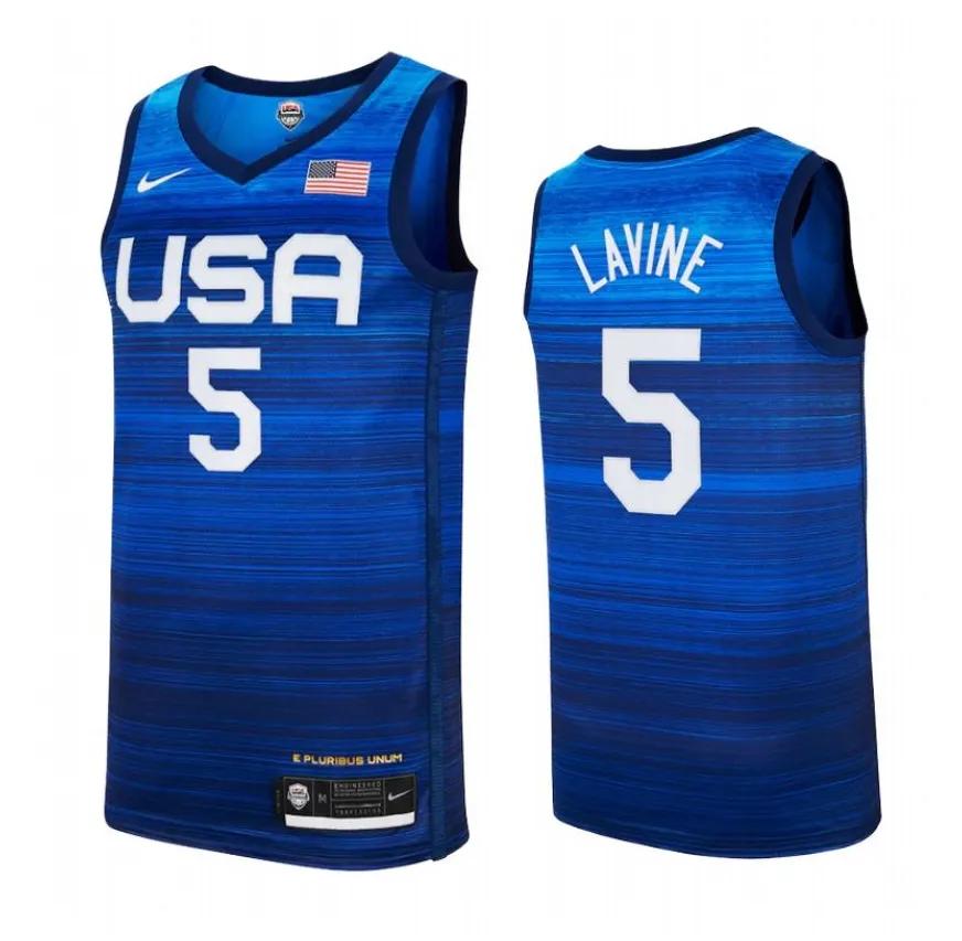 Zach Lavine Usa 2021 Jeux Olympiques - Blue