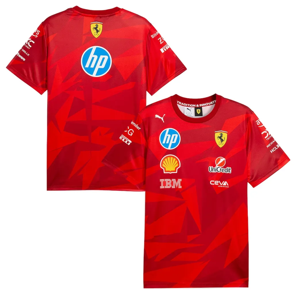 T-shirt Équipe Scuderia Ferrari 2025 - 20 Ans De Rouge