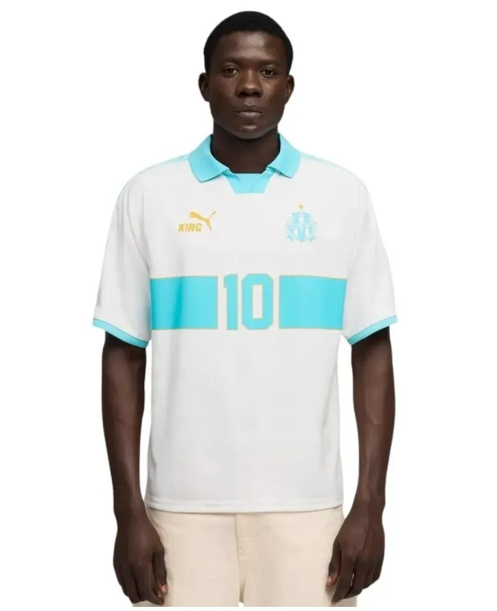Maillot Olympique Marseille King Rétro Blanc Bleu 2026