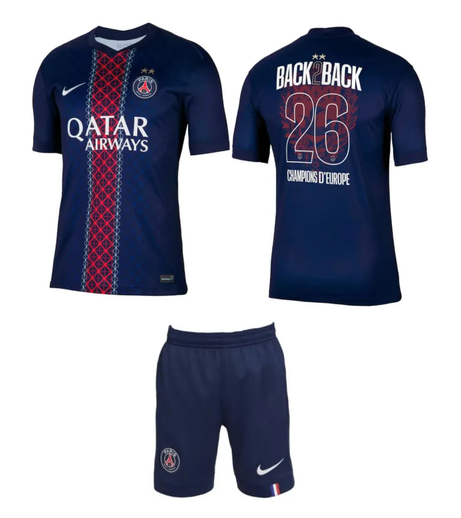 Psg Domicile 2025/26 Junior Kit - 2 étoiles Back2back
