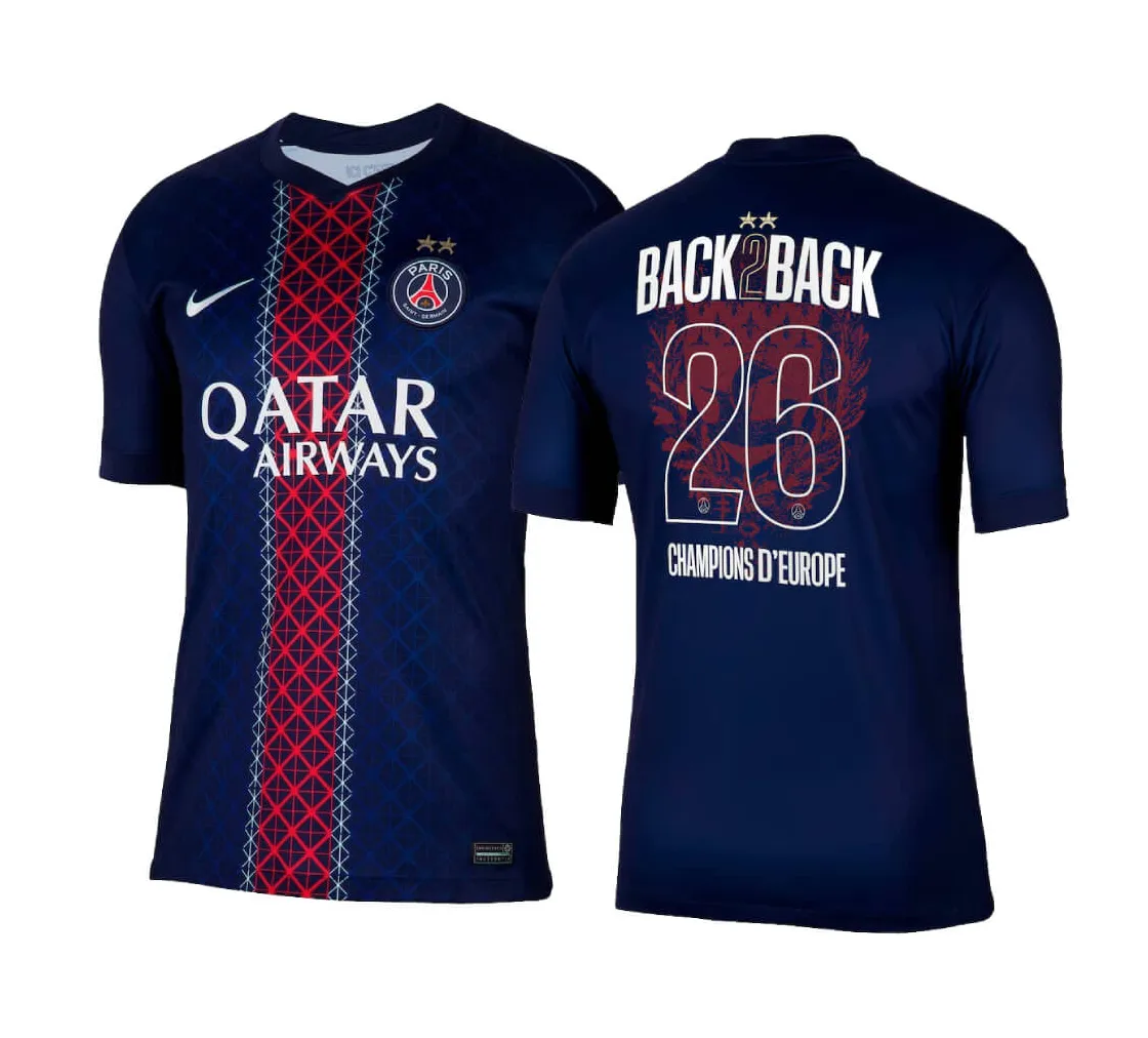 Maillot Psg Domicile 2025/26 - Champions Back2back - Authentic