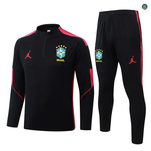 Survetement Enfant foot Brésil 2026/27 Noir/Rouge