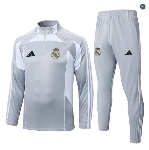 Survetement foot Real Madrid 2026/27 Gris/Blanc