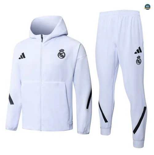 Veste Survetement foot à capuche Real Madrid 2026/27 Blanc