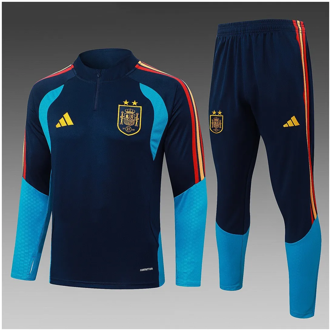 Achetez Survetement Foot Espagne 2026/27 Bleu Marine 2 étoiles