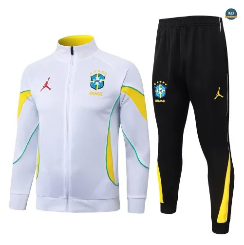 Marque Veste Survetement Enfant Foot Brésil 2026/27 Blanc