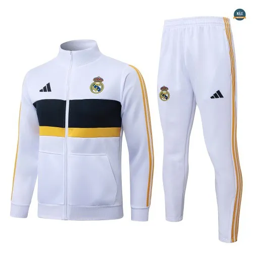 Marque Veste Survetement Foot Real Madrid 2026/27 Blanc/Vert/Jau