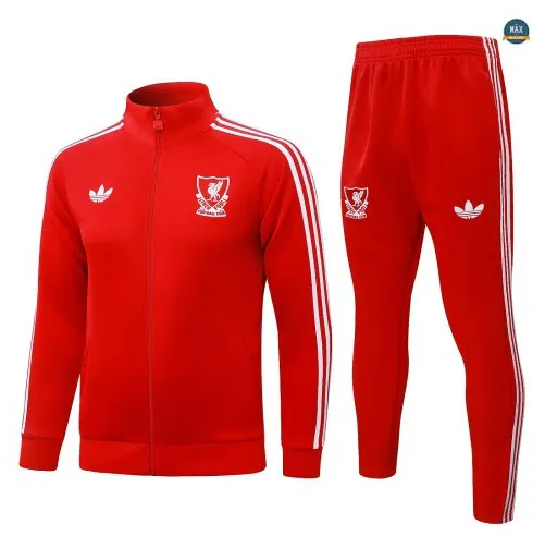 Soldes Veste Survetement Enfant Foot Liverpool 2026/27 Rouge