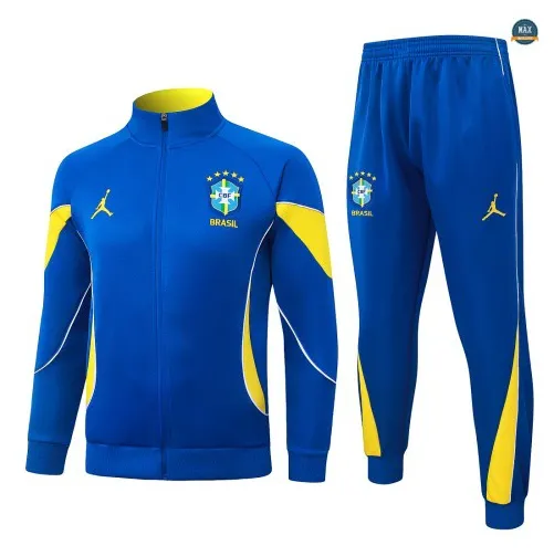 Veste Survetement Foot Brésil 2026/27 Blanc/Jaune