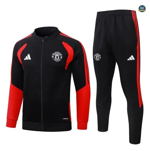 Veste Survetement Foot Manchester United 2026/27 Noir/Rou