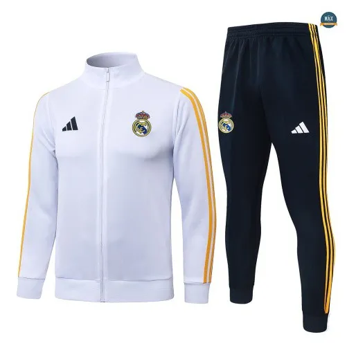 Veste Survetement Foot Real Madrid 2026/27 Blanc/Jaune