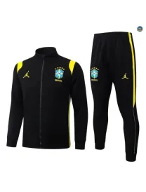 Veste Survetement Enfant foot Brésil 2026/27 Noir/Jaune