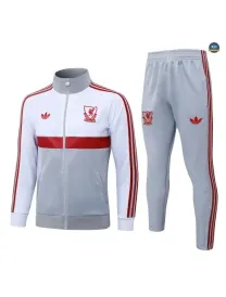 Veste Survetement Enfant Foot Liverpool 2026/27 Gris/Blanc