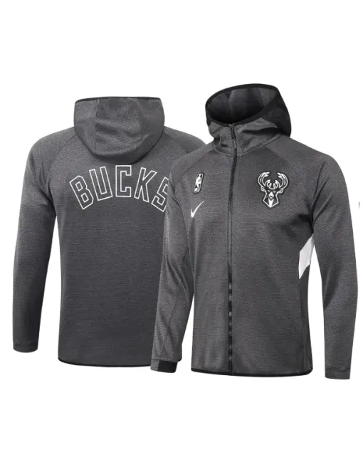 Veste Zippé à Capuche Milwaukee Bucks - Black