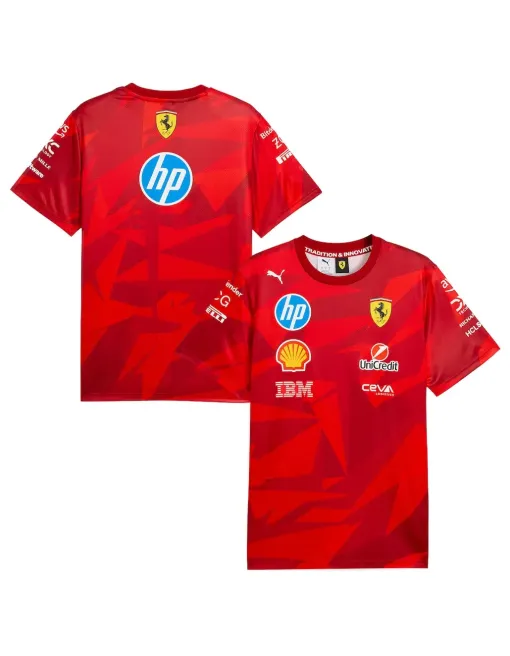 T-shirt Équipe Scuderia Ferrari 2025 - 20 Ans De Rouge