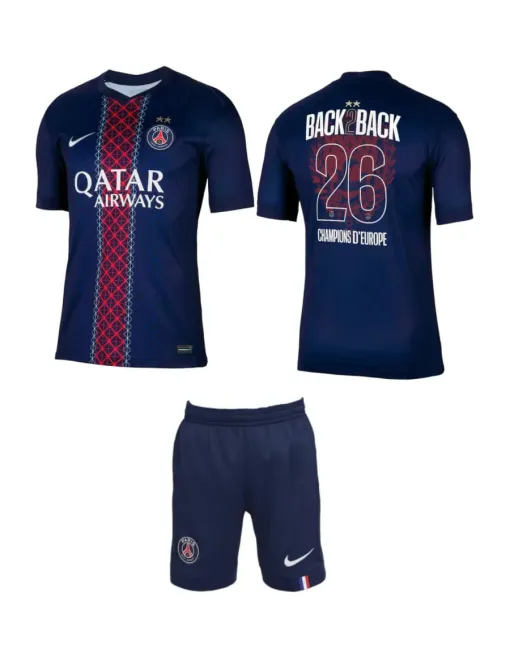 Psg Domicile 2025/26 Junior Kit - 2 étoiles Back2back