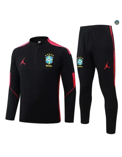 Survetement Enfant foot Brésil 2026/27 Noir/Rouge
