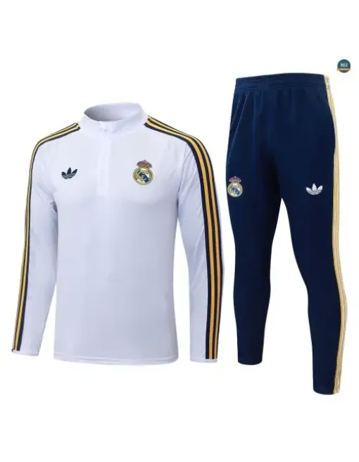 Survetement Enfant foot Real Madrid 2026/27 Blanc/Jaune