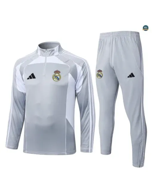Survetement Enfant foot Real Madrid 2026/27 Gris/Blanc