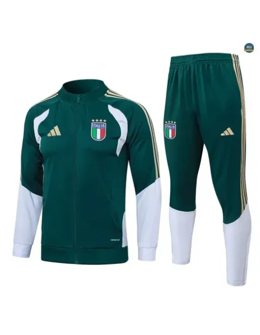 Veste Survetement Enfant foot Italie 2026/27 vert noirâtre