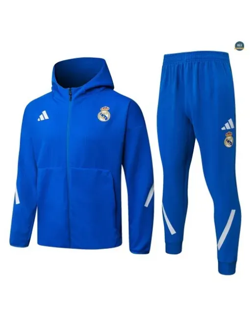 Veste Survetement foot à capuche Real Madrid 2026/27 Bleu