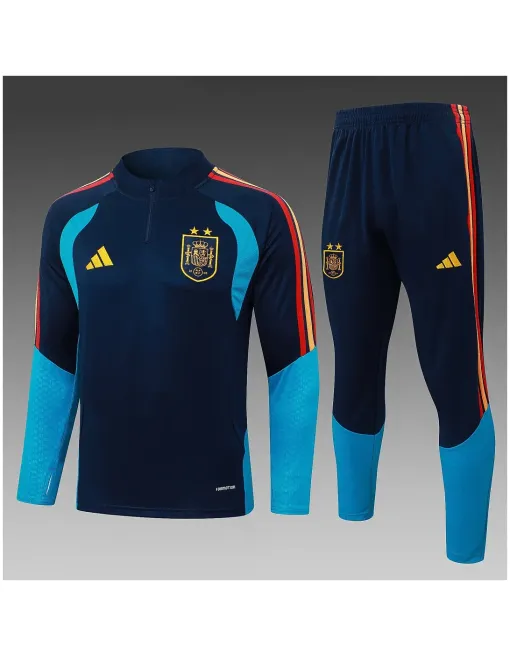 Achetez Survetement Foot Espagne 2026/27 Bleu Marine 2 étoiles