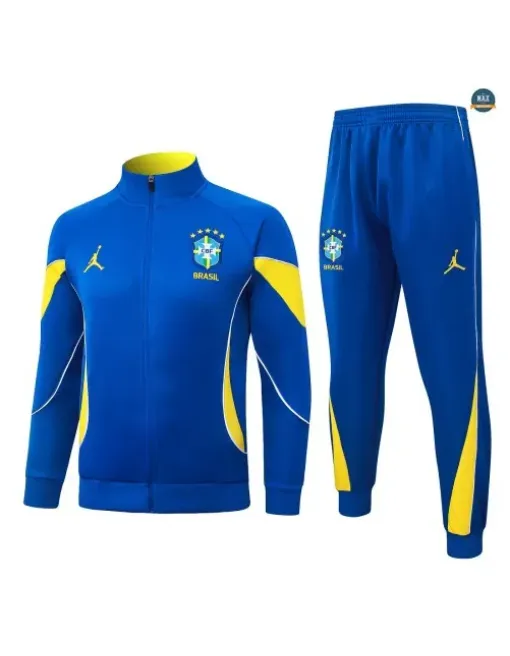 Achetez Veste Survetement Enfant Foot Brésil 2026/27 Blanc/Jaun