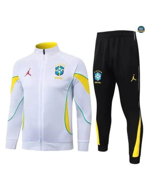 Marque Veste Survetement Enfant Foot Brésil 2026/27 Blanc