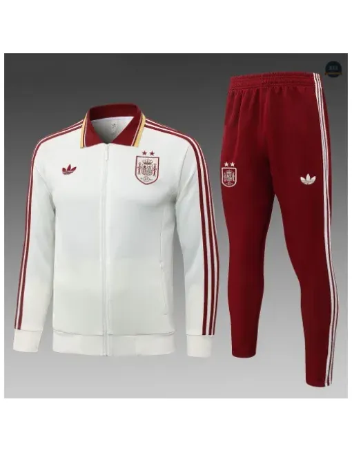 Veste Survetement Foot Espagne 2026/27 2 étoiles blanc