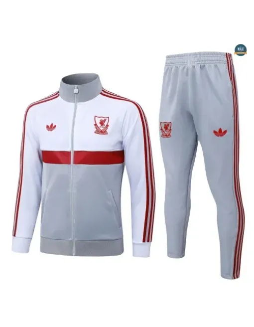 Veste Survetement Foot Liverpool 2026/27 Gris/Blanc
