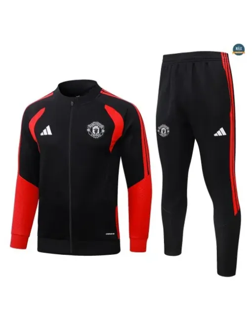 Veste Survetement Foot Manchester United 2026/27 Noir/Rou