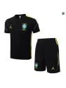Maillot Training Foot Brésil + Shorts 2026/27 Noir/Jaune