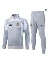 Veste Survetement Enfant foot Real Madrid 2026/27 Gris/Blanc
